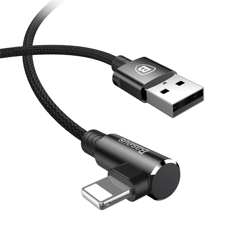 BASEUS MVP Elbow USB Data Sync Cable Right Angle 90-Degree USB to iP Charging Cord 2m 1.5A - Black