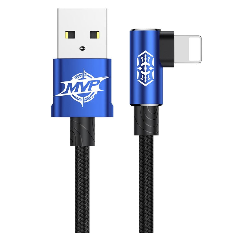 BASEUS MVP Elbow USB Data Sync Cable Right Angle 90-Degree USB to iP Charging Cord 2m 1.5A - Blue