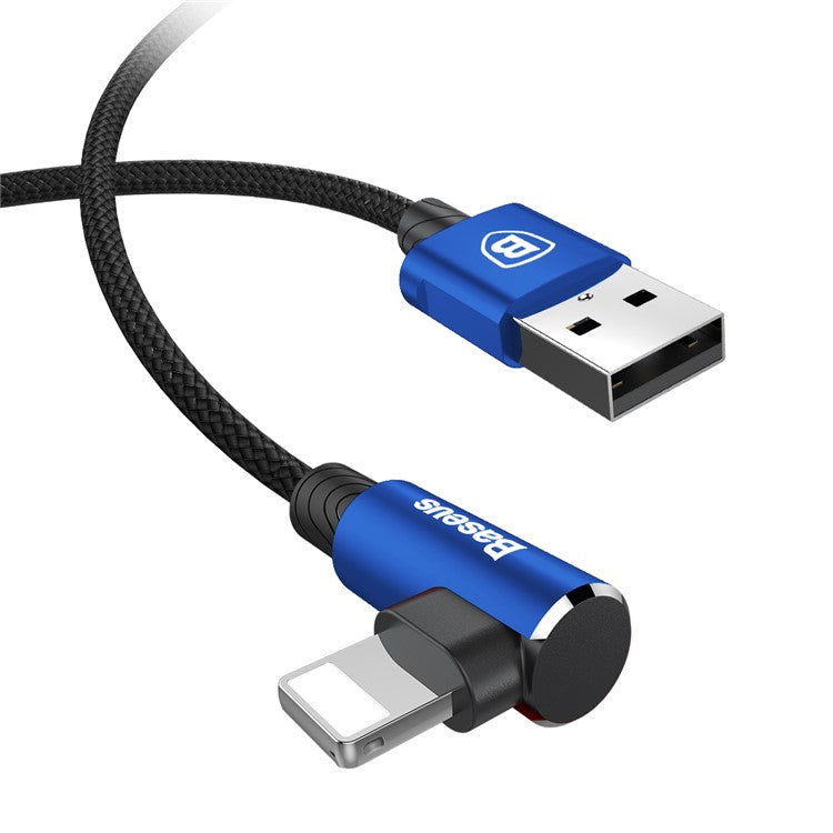 BASEUS MVP Elbow USB Data Sync Cable Right Angle 90-Degree USB to iP Charging Cord 2m 1.5A - Blue
