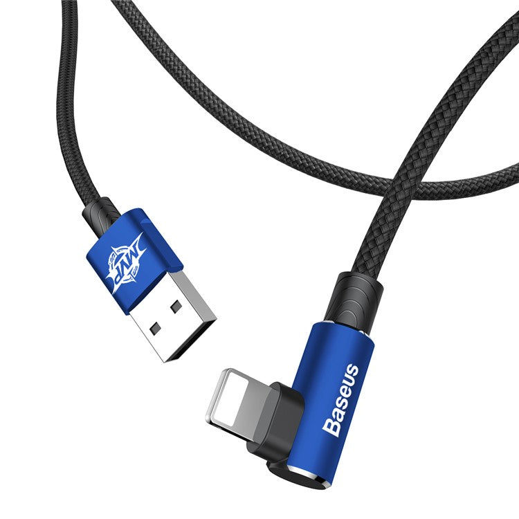 BASEUS MVP Elbow USB Data Sync Cable Right Angle 90-Degree USB to iP Charging Cord 2m 1.5A - Blue
