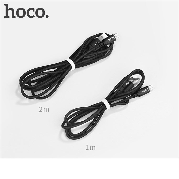 HOCO X14 High Speed 2M 1.7A Micro USB Data Sync Charge Cable for Samsung LG Sony Huawei - Black