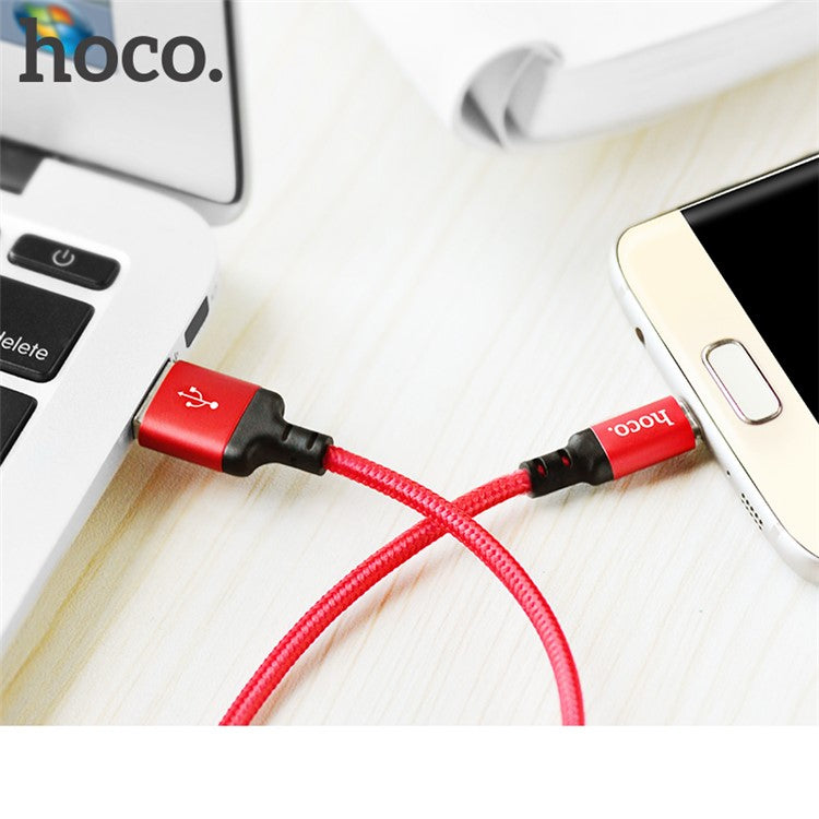 HOCO X14 2M 1.7A Micro USB Charge Data Cable for Samsung LG Sony Huawei - Red