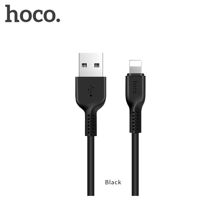HOCO X20 2M 2A 8-Pin Lightning USB Charge and Sync Cable for iPhone iPad iPod - Black