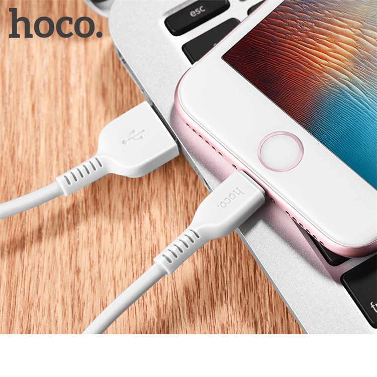 HOCO X20 2A Lightning 8pin 1M Charge Sync Cord for iPhone iPad iPod - White