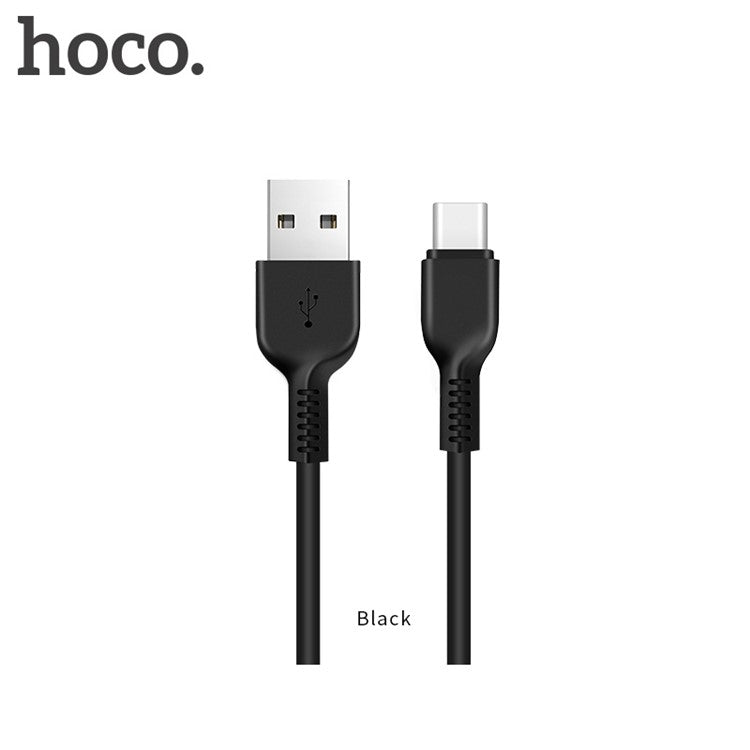 HOCO X20 Flash 1M 2A Type-C Charge and Data Transferring Cable for Huawei Samsung Etc. - Black
