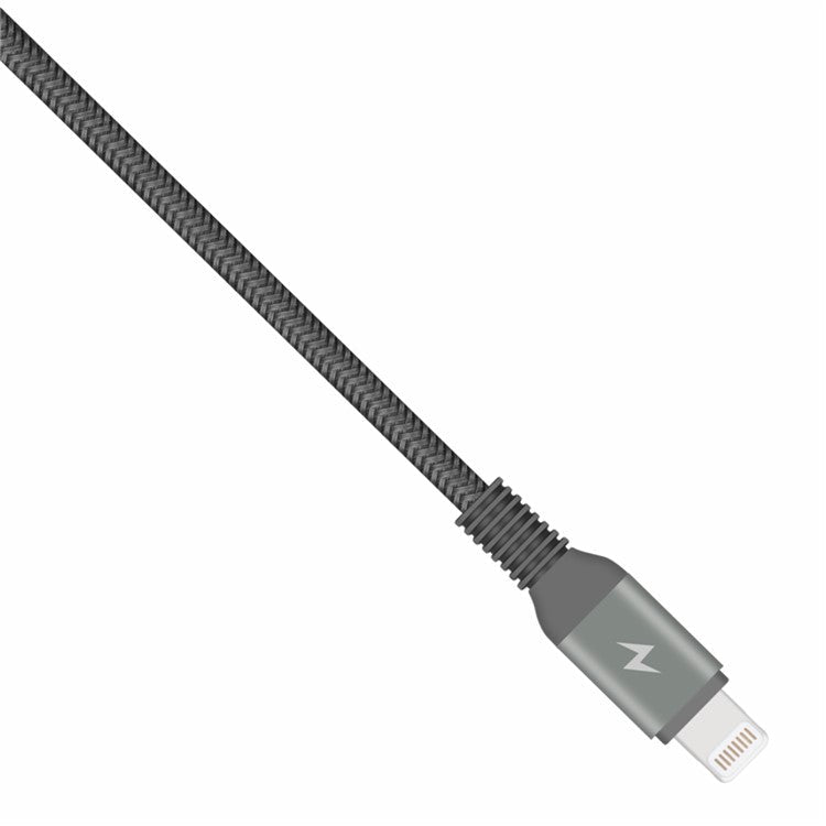 MOMAX Elite Link MFI 2M Woven Lightning 8pin USB Data Sync Charger Cable for iPhone iPad iPod - Grey