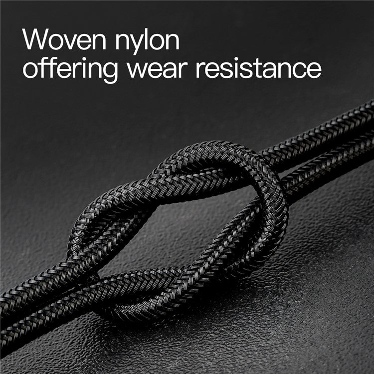 BASEUS iP + Micro USB + Type-C 3-in-1 3.5A Charging Data Cable USB Cable(0.3M) for iPhone / Huawei / LG