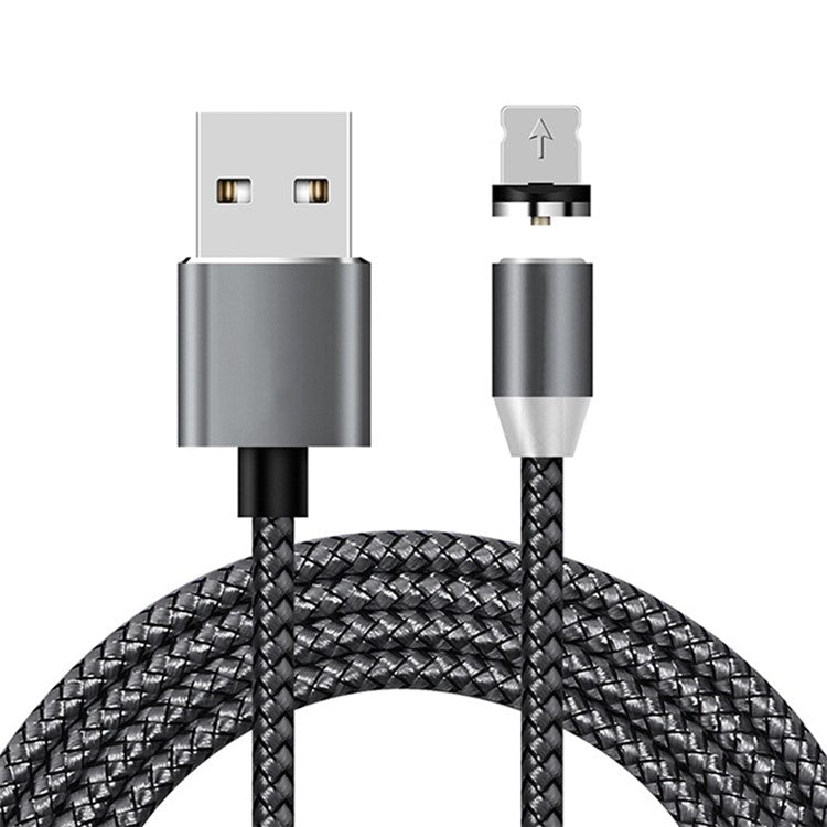 LED Magnetic Lightning 8Pin Fast Charging Nylon Braided USB Cable for iPhone iPad iPod - Black