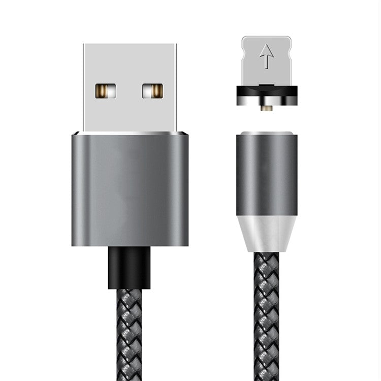 LED Magnetic Lightning 8Pin Fast Charging Nylon Braided USB Cable for iPhone iPad iPod - Black