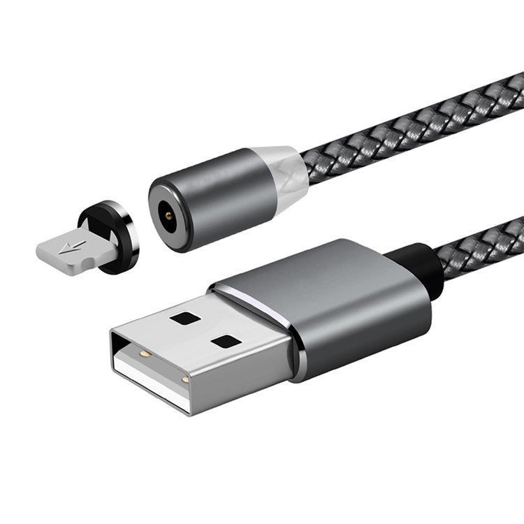 LED Magnetic Lightning 8Pin Fast Charging Nylon Braided USB Cable for iPhone iPad iPod - Black