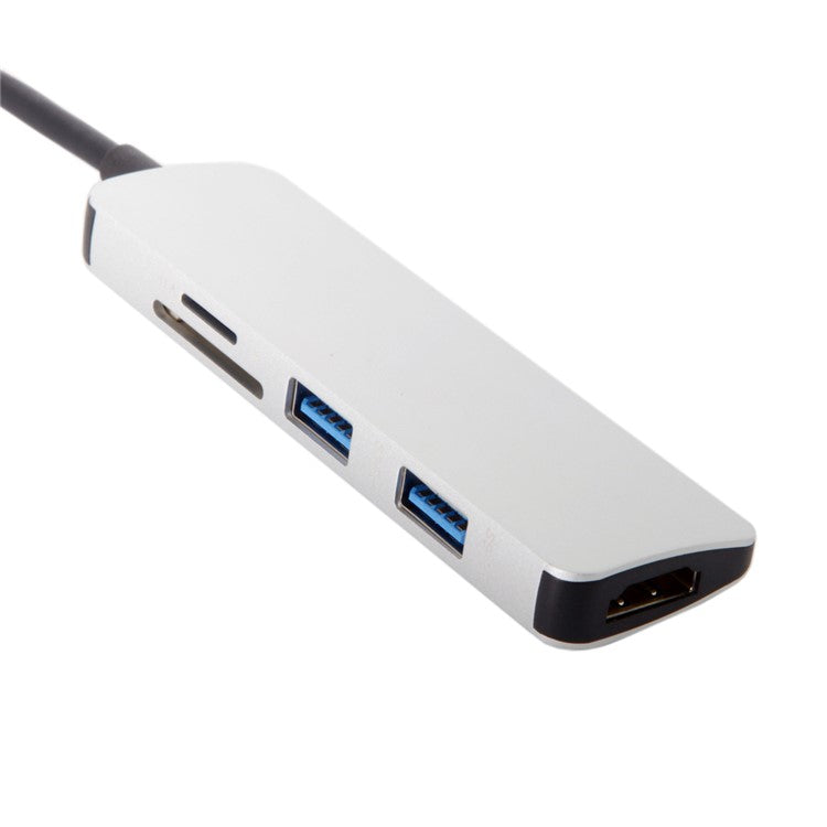 USB 3.1 Type-C to HDMI + Dual Ports USB3.0 + SD/TF Card Reader Hub Adapter for MacBook