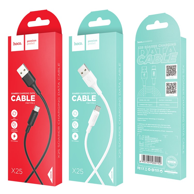 HOCO X25 1M Soarer Type-C Data Sync Charging Cable - Black