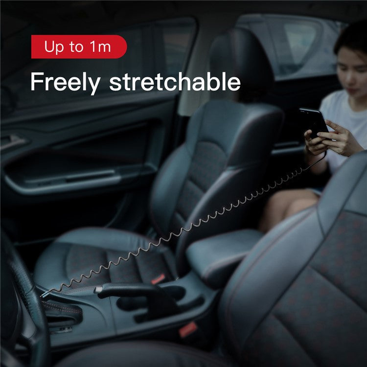 BASEUS 1m Eye Fish Spring 2A Charging Cord iP Data Cable for iPhone - Black