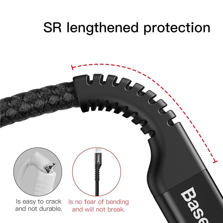 BASEUS 1m Eye Fish Spring 2A Charging Cord iP Data Cable for iPhone - Black