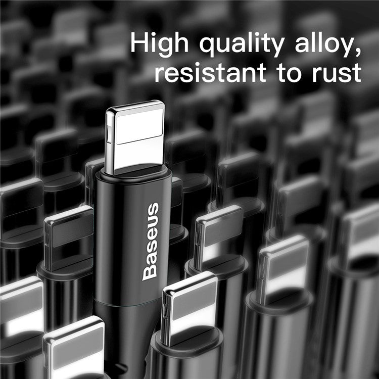 BASEUS 1m Eye Fish Spring 2A Charging Cord iP Data Cable for iPhone - Black