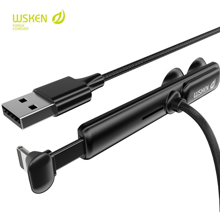 WSKEN Gaming2 Lightning 8Pin Data Charging Cord / 2m / 270-Degree L-shape / 2.1A - Black