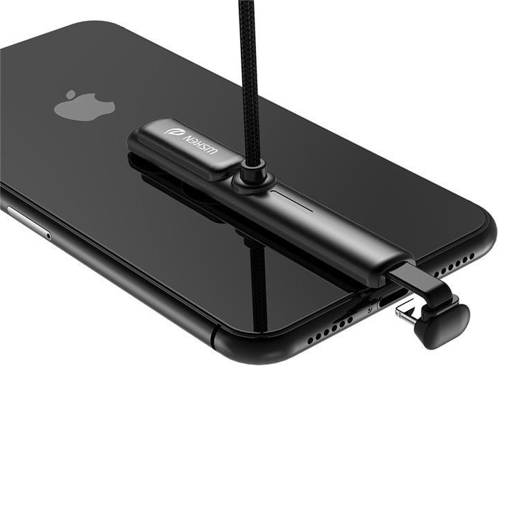 WSKEN Gaming2 Lightning 8Pin Data Charging Cord / 2m / 270-Degree L-shape / 2.1A - Black