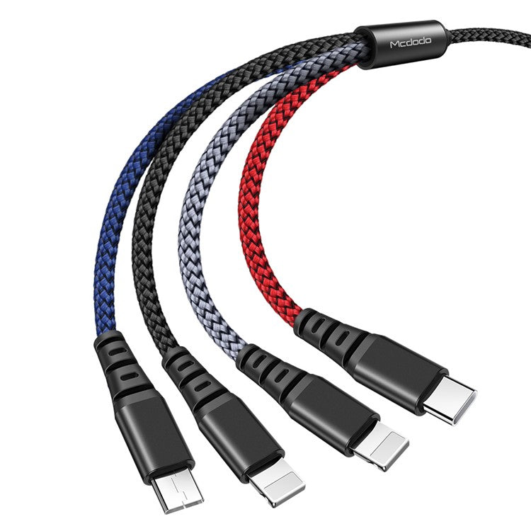 MCDODO CA-6230 1.2m 4-in-1 2 x Lightning 8 Pin + Micro USB + Type-C Data Sync Charge Cable