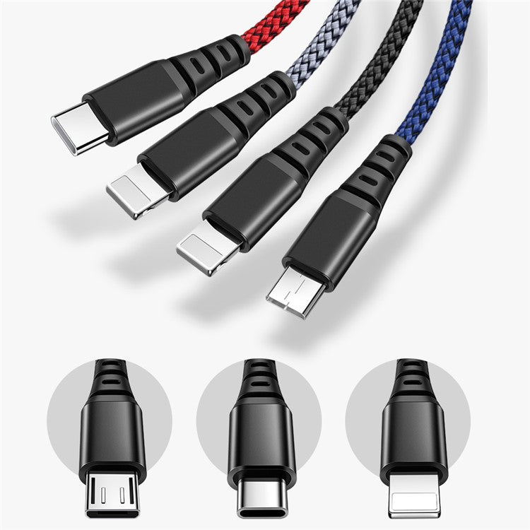 MCDODO CA-6230 1.2m 4-in-1 2 x Lightning 8 Pin + Micro USB + Type-C Data Sync Charge Cable
