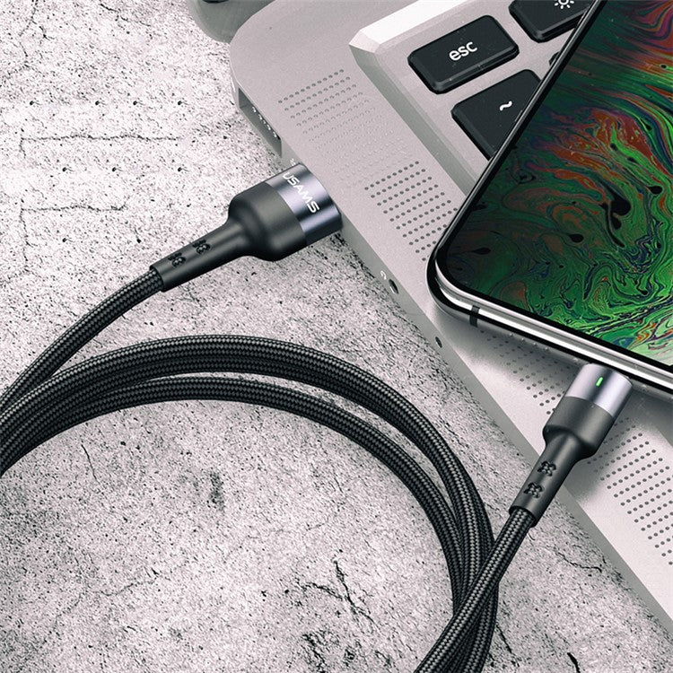 30Pcs/Set USAMS US-SJ311 U26 1m Nylon Braided Cord Lightning 8 Pin Data and Charge Cable with Storage Pad - Black