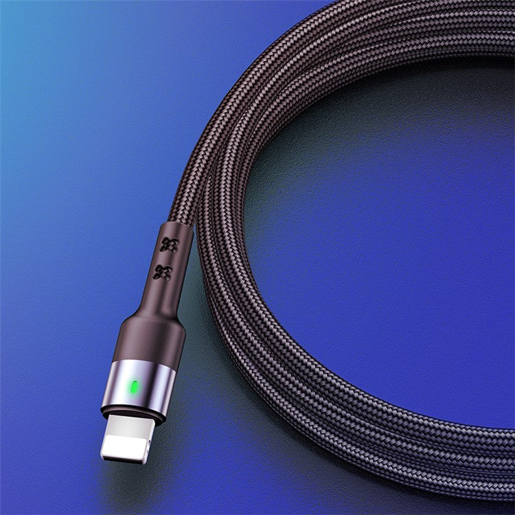 30Pcs/Set USAMS US-SJ311 U26 1m Nylon Braided Cord Lightning 8 Pin Data and Charge Cable with Storage Pad - Black