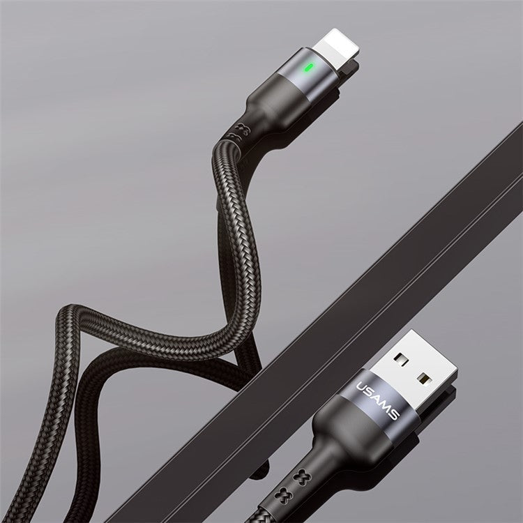 30Pcs/Set USAMS US-SJ311 U26 1m Nylon Braided Cord Lightning 8 Pin Data and Charge Cable with Storage Pad - Black