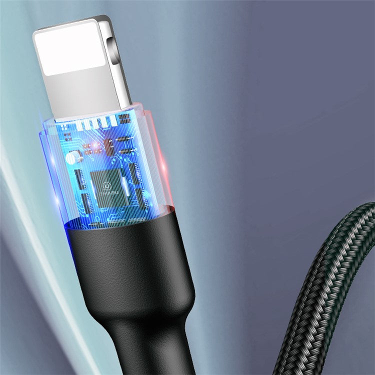 30Pcs/Set USAMS US-SJ311 U26 1m Nylon Braided Cord Lightning 8 Pin Data and Charge Cable with Storage Pad - Black