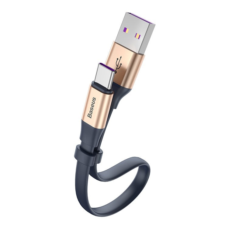 BASEUS Simple HW 23cm 40W USB to Type-C Super Quick Charging Sync Cable - Gold + Blue