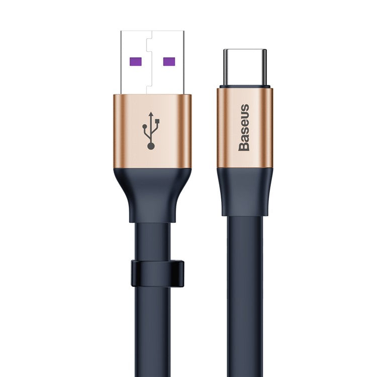 BASEUS Simple HW 23cm 40W USB to Type-C Super Quick Charging Sync Cable - Gold + Blue