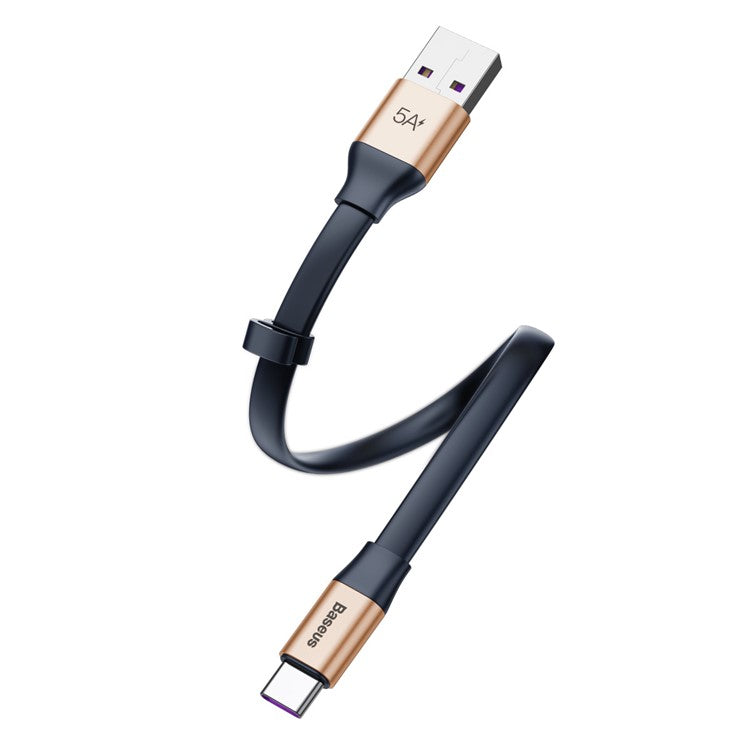 BASEUS Simple HW 23cm 40W USB to Type-C Super Quick Charging Sync Cable - Gold + Blue