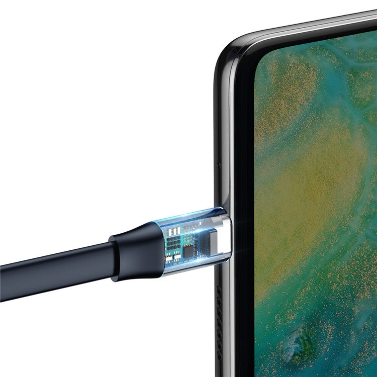 BASEUS Simple HW 23cm 40W USB to Type-C Super Quick Charging Sync Cable - Gold + Blue