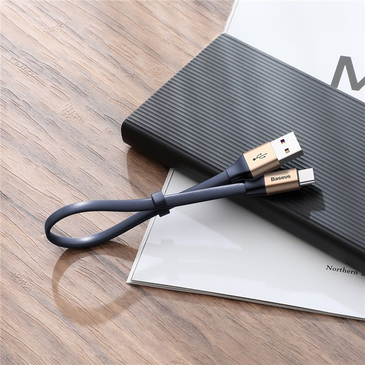 BASEUS Simple HW 23cm 40W USB to Type-C Super Quick Charging Sync Cable - Gold + Blue