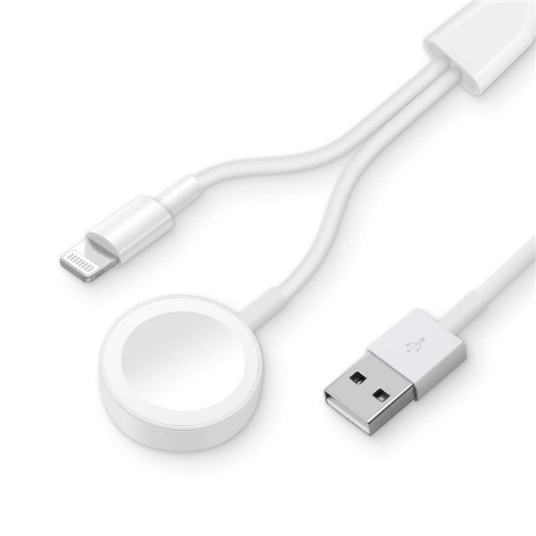 2-in-1 Lightning 8 Pin + Magnetic Charging Dock Y Splitter Charging Cable for iPhone iPod iPad iWatch