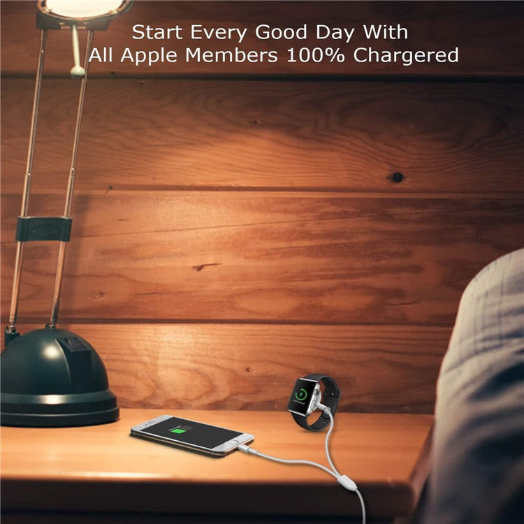 2-in-1 Lightning 8 Pin + Magnetic Charging Dock Y Splitter Charging Cable for iPhone iPod iPad iWatch