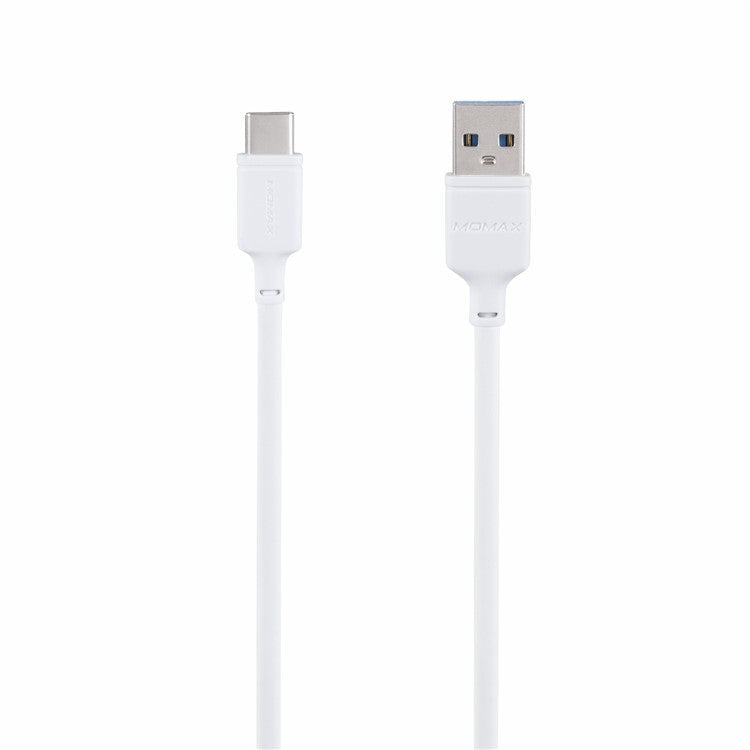 MOMAX for iPhone 15 Series 1M USB Type-C to USB-A Data Sync Charging Cable for Samsung Huawei Xiaomi - White