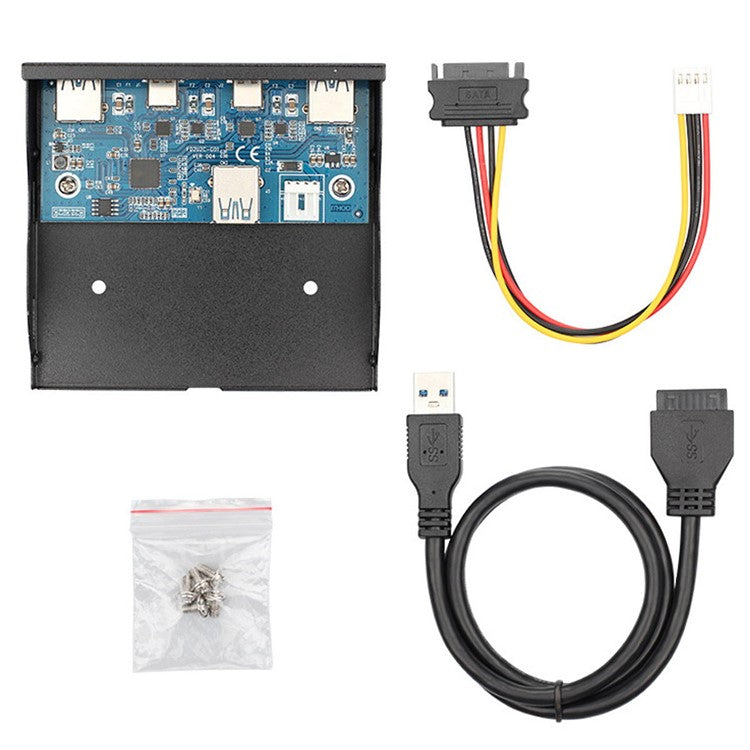 USB-C & USB 3.0 Hub 4 Ports Front Panel to Motherboard 20Pin Connector Cable for 3.5'' Floppy Bay