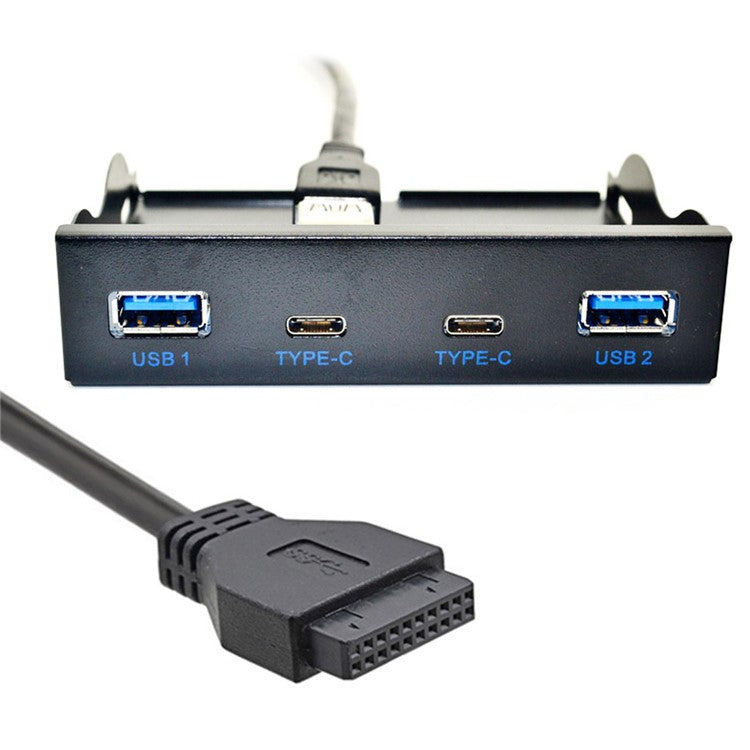USB-C & USB 3.0 Hub 4 Ports Front Panel to Motherboard 20Pin Connector Cable for 3.5'' Floppy Bay