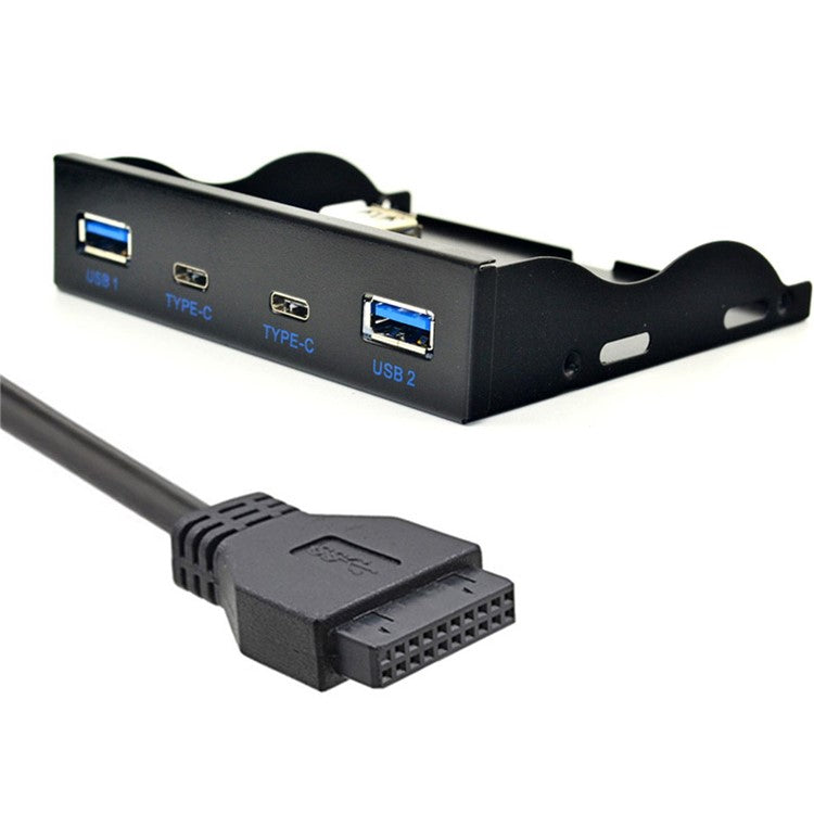 USB-C & USB 3.0 Hub 4 Ports Front Panel to Motherboard 20Pin Connector Cable for 3.5'' Floppy Bay