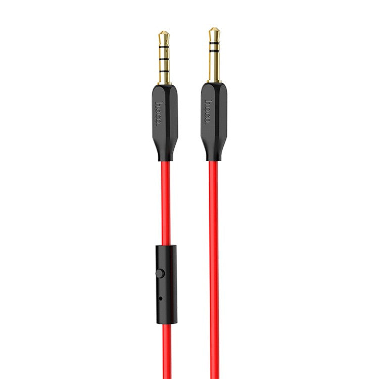 HOCO UPA12 3.5 mm Male to Male Stereo Audio Aux Cable with Microphone - Red