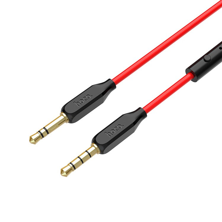 HOCO UPA12 3.5 mm Male to Male Stereo Audio Aux Cable with Microphone - Red
