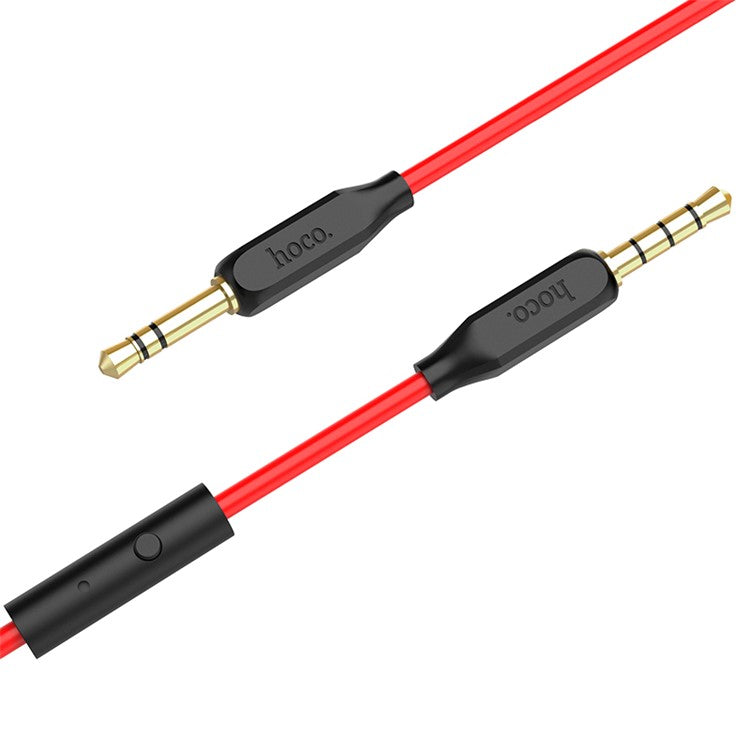 HOCO UPA12 3.5 mm Male to Male Stereo Audio Aux Cable with Microphone - Red