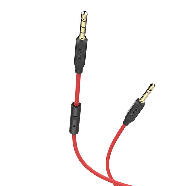 HOCO UPA12 3.5 mm Male to Male Stereo Audio Aux Cable with Microphone - Red