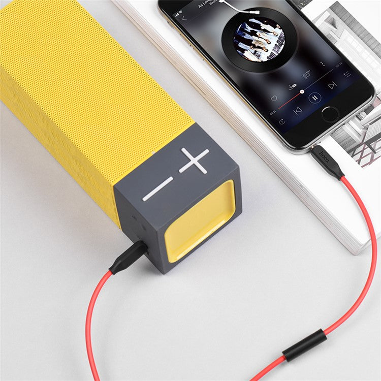 HOCO UPA12 3.5 mm Male to Male Stereo Audio Aux Cable with Microphone - Red