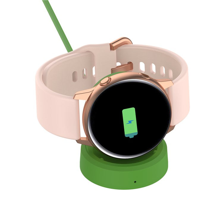 For Samsung Galaxy Watch 5 40mm 44mm / Watch 5 Pro 45mm / Watch4 Classic 46mm 42mm Charger USB Magnetic Charging Dock with Indicator - Green