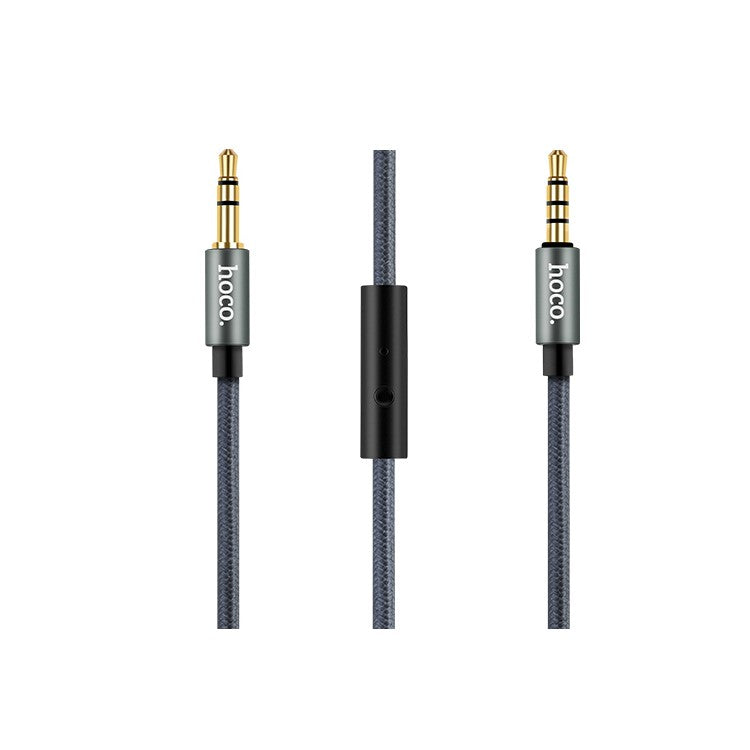 HOCO UPA04 1m 3.5mm Male to Male AUX Audio Cable with Smart Microphone for Cellphone Tablet MP3