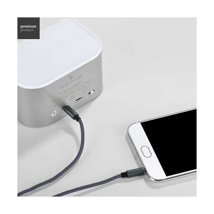 HOCO UPA04 1m 3.5mm Male to Male AUX Audio Cable with Smart Microphone for Cellphone Tablet MP3