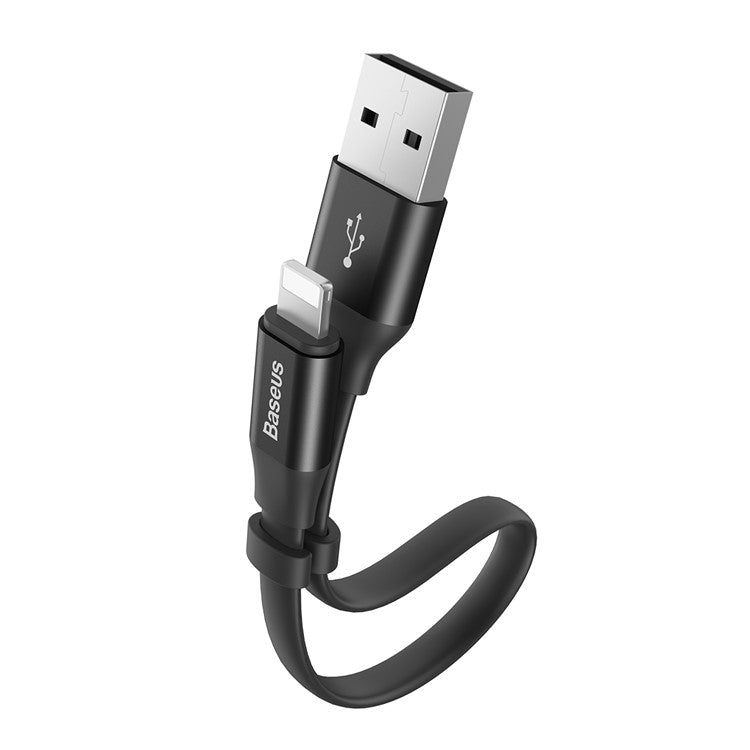 BASEUS 23cm USB Cable 2A USB-A to iP Charging Cord Portable Data Sync Cable - Black