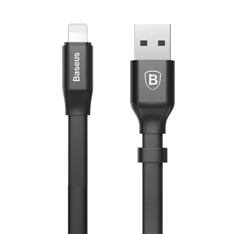 BASEUS 23cm USB Cable 2A USB-A to iP Charging Cord Portable Data Sync Cable - Black