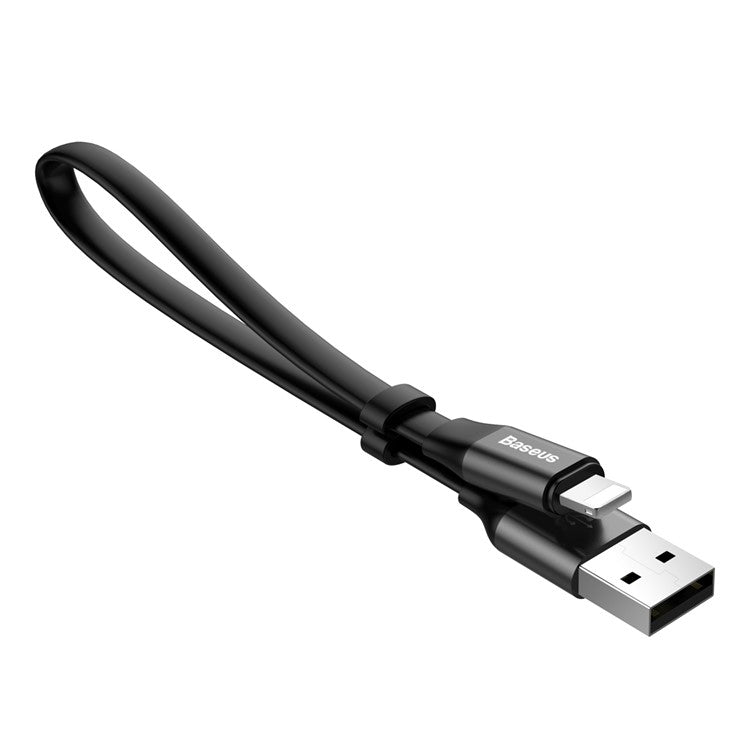 BASEUS 23cm USB Cable 2A USB-A to iP Charging Cord Portable Data Sync Cable - Black