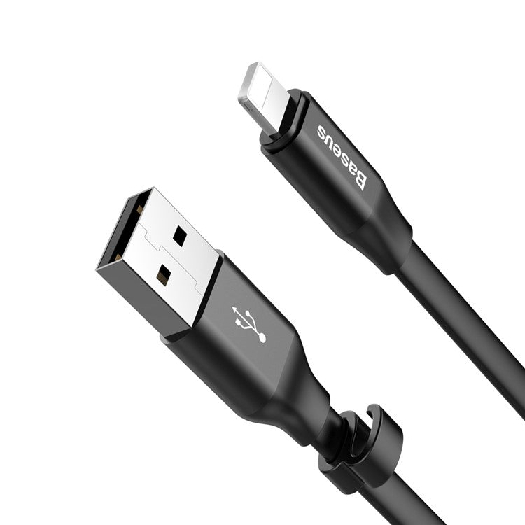 BASEUS 23cm USB Cable 2A USB-A to iP Charging Cord Portable Data Sync Cable - Black